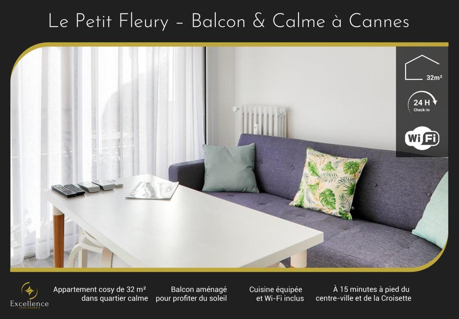 Le Petit Fleury - Balcony, Calm In Appartement Cannes